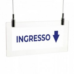 Ingresso freccia basso v3 in plexiglass trasparente da soffitto