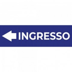 Ingresso freccia sinistra v1 in plexiglass trasparente da soffitto