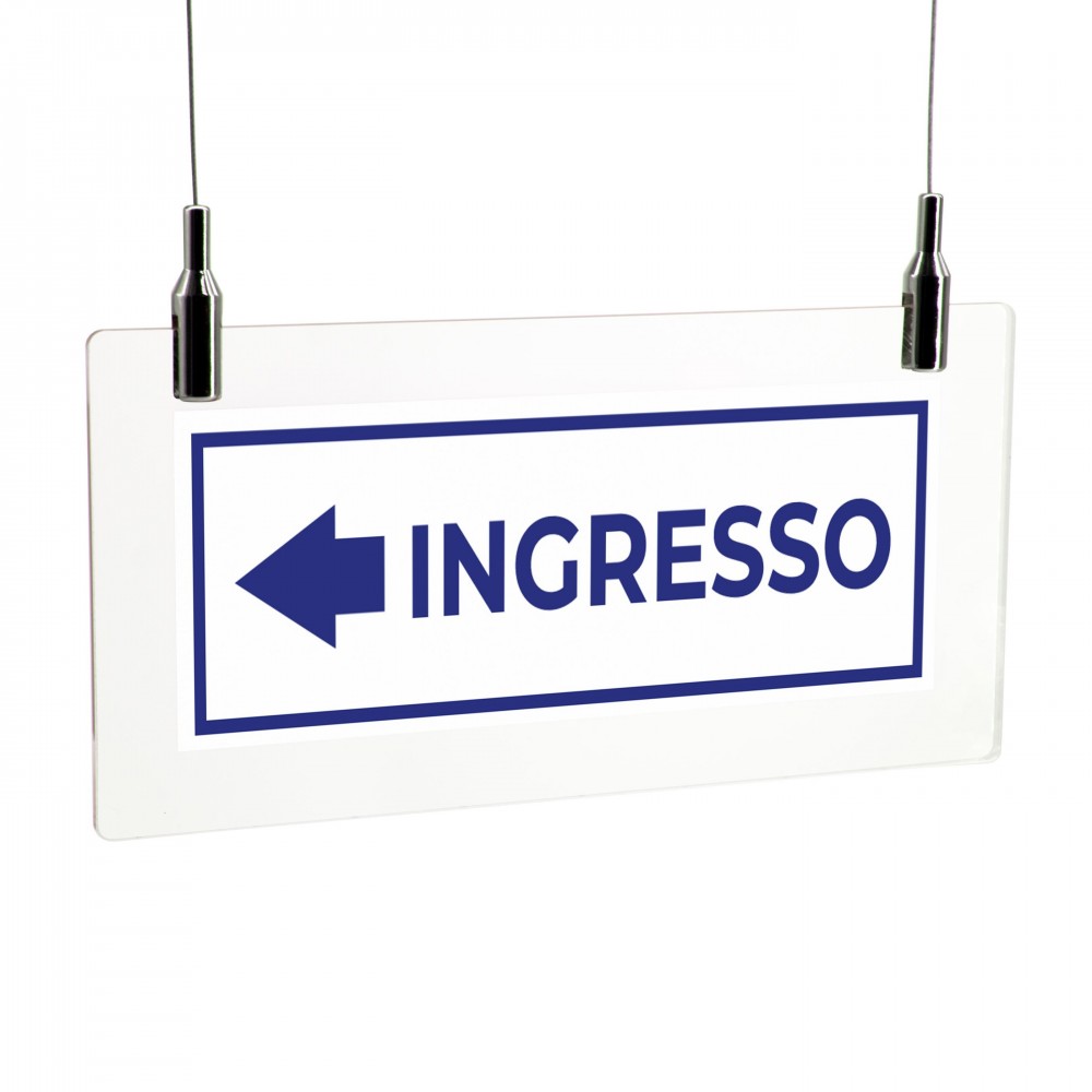 Ingresso freccia sinistra v4 in plexiglass trasparente da soffitto