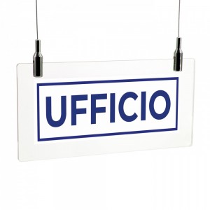 Ufficio lungo v4 in plexiglass trasparente da soffitto