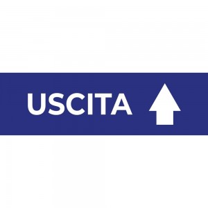 Uscita freccia alto v1 in plexiglass trasparente da soffitto