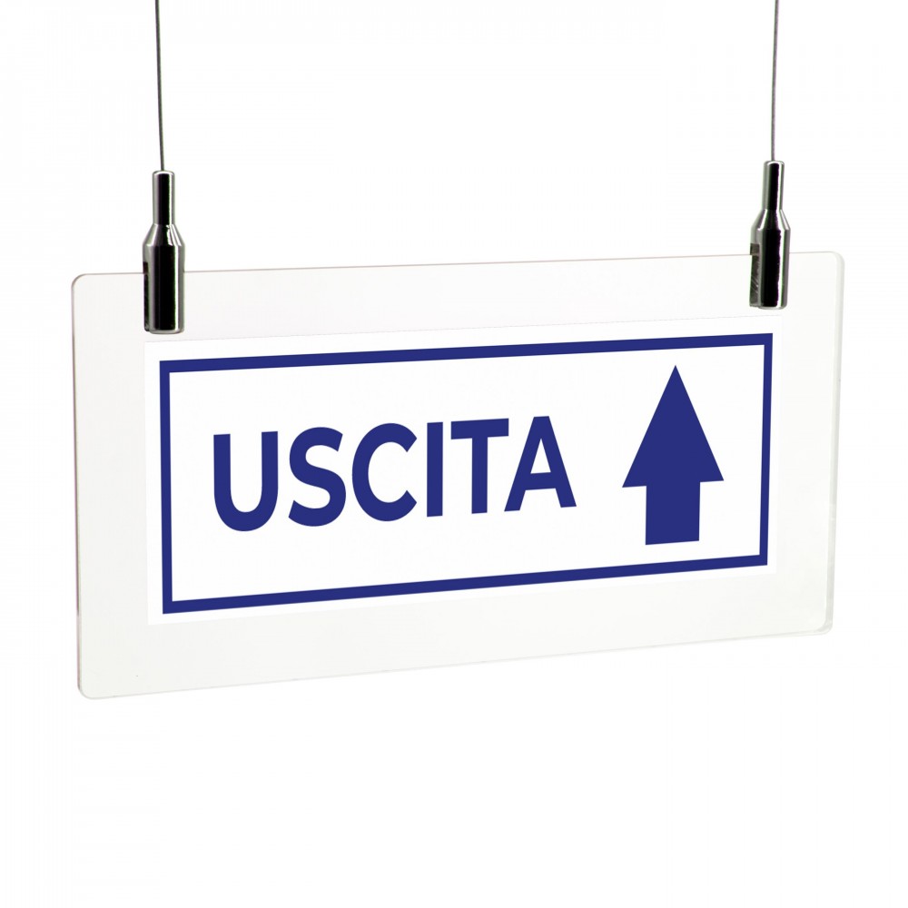 Uscita freccia alto v4 in plexiglass trasparente da soffitto
