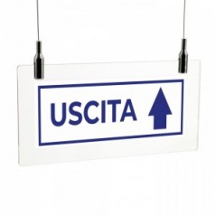 Uscita freccia alto v4 in plexiglass trasparente da soffitto