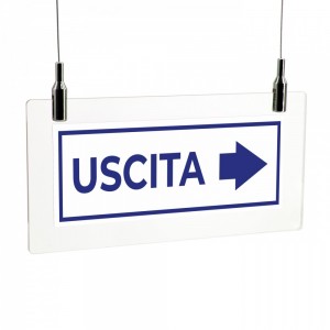 Uscita freccia destra v4 in plexiglass trasparente da soffitto