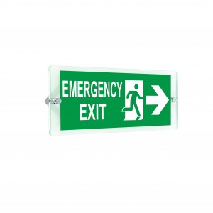 Scritta Emergency exit destra in plexiglass trasparenti da parete