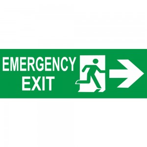 Scritta Emergency exit destra in plexiglass trasparenti da parete