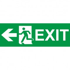 Scritta Exit sinistra in plexiglass trasparenti da parete