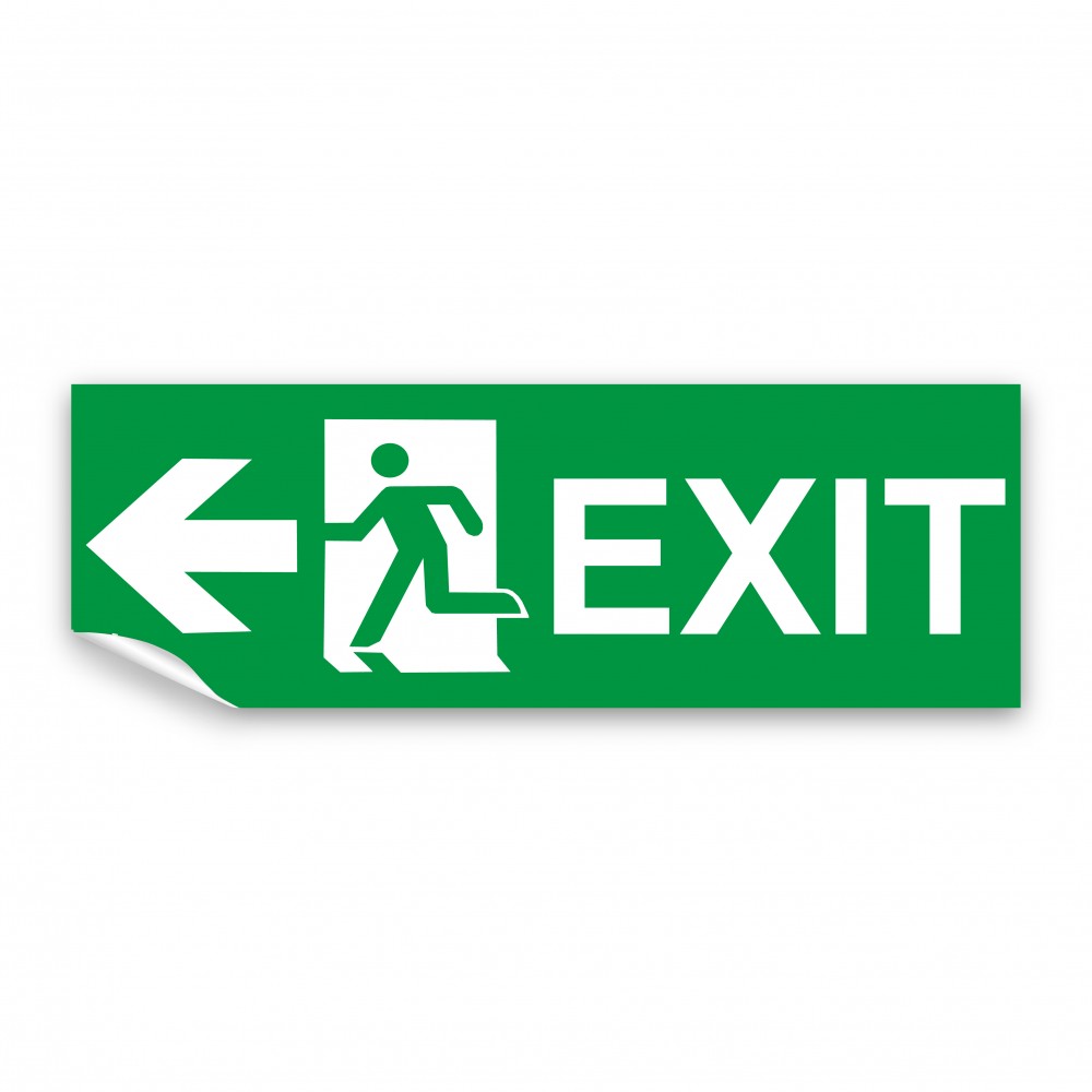 Scritta Exit sinistra in Pvc adesivo flessibile da parete