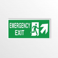 Scritta Emergency exit destra alto in alluminio composito da parete