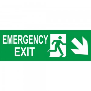 Scritta Emergency exit destra basso in alluminio composito da parete