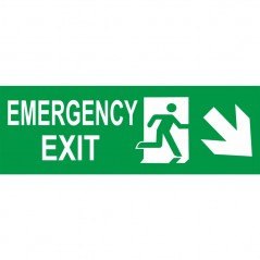 Scritta Emergency exit destra basso in alluminio composito da parete