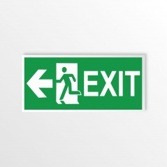Scritta Exit sinistra in alluminio composito da parete