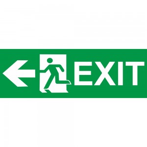 Scritta Exit sinistra in alluminio composito da parete