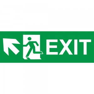 Scritta Exit sinistra alto in alluminio composito da parete