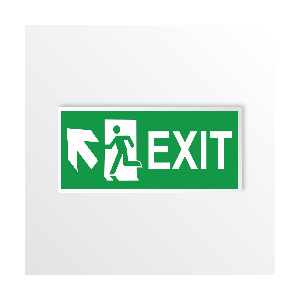 Scritta Exit sinistra alto in alluminio composito da parete