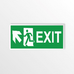 Scritta Exit sinistra alto in alluminio composito da parete