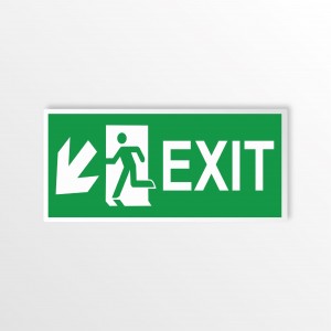 Scritta Exit sinistra basso in alluminio composito da parete