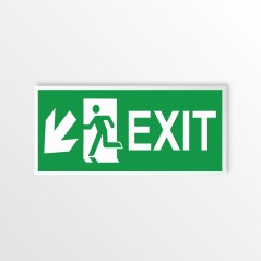 Scritta Exit sinistra basso in alluminio composito da parete