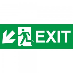 Scritta Exit sinistra basso in alluminio composito da parete