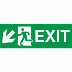 Scritta Exit sinistra basso in alluminio composito da parete