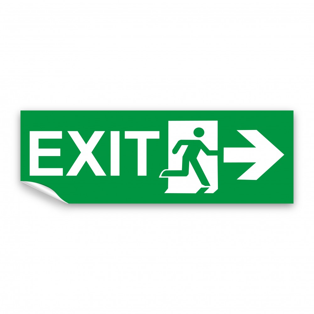 Scritta Exit destra in Pvc adesivo flessibile da parete