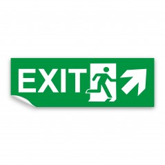 Scritta Exit destra alto in Pvc adesivo flessibile da parete