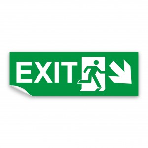 Scritta Exit destra basso in Pvc adesivo flessibile da parete