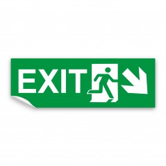 Scritta Exit destra basso in Pvc adesivo flessibile da parete