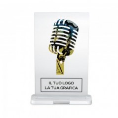 Trofeo di Partecipazione in plexiglass trasparente retrostampato rettangolare verticale