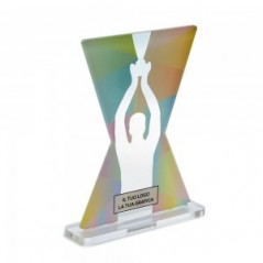 Trofeo di Partecipazione in plexiglass trasparente retrostampato clessidra