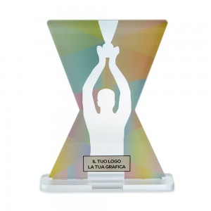 Trofeo di Partecipazione in plexiglass trasparente retrostampato clessidra