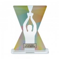 Trofeo di Partecipazione in plexiglass trasparente retrostampato clessidra
