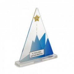 Trofeo di Partecipazione in plexiglass trasparente retrostampato triangolare