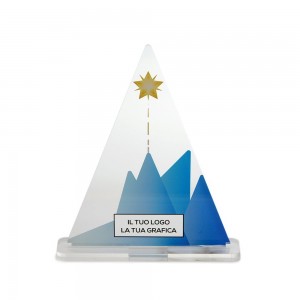 Trofeo di Partecipazione in plexiglass trasparente retrostampato triangolare