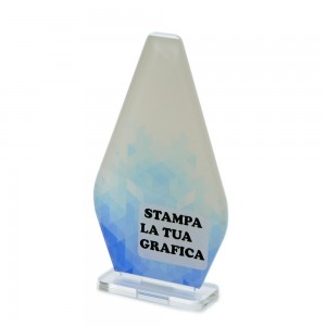 Trofeo di Partecipazione in plexiglass trasparente retrostampato goccia