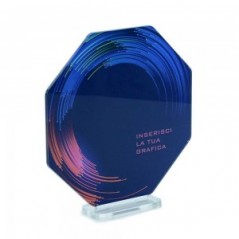 Trofeo di Partecipazione in plexiglass trasparente retrostampato ottagonale