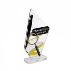 Trofeo di Partecipazione in plexiglass trasparente retrostampato pentagono irregolare