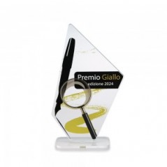 Trofeo di Partecipazione in plexiglass trasparente retrostampato pentagono irregolare
