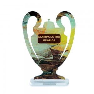 Trofeo di Partecipazione in plexiglass trasparente retrostampato coppa