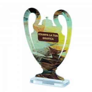 Trofeo di Partecipazione in plexiglass trasparente retrostampato coppa