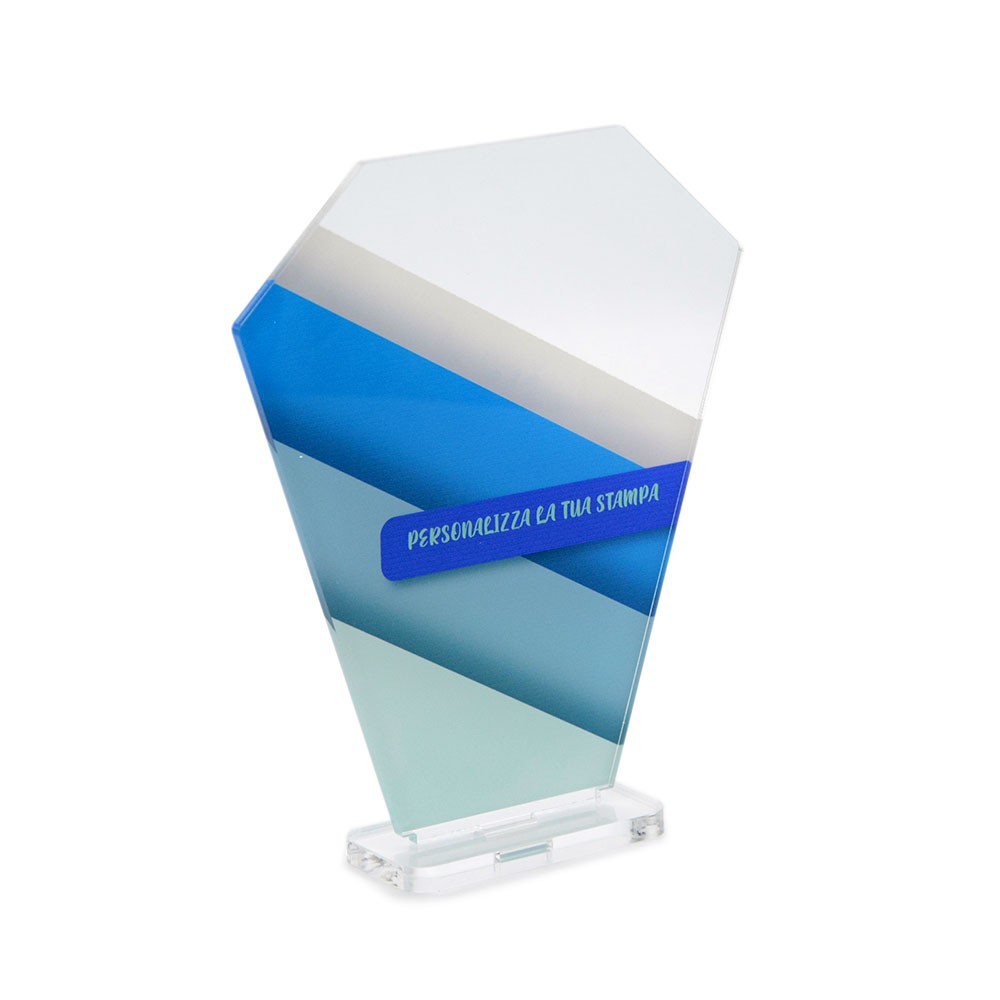 Trofeo di Partecipazione in plexiglass trasparente retrostampato diamante