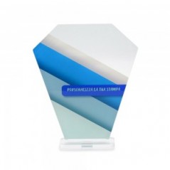 Trofeo di Partecipazione in plexiglass trasparente retrostampato diamante