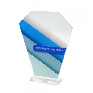 Trofeo di Partecipazione in plexiglass trasparente retrostampato diamante