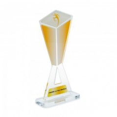 Trofeo di Partecipazione in plexiglass trasparente retrostampato piramide invertita