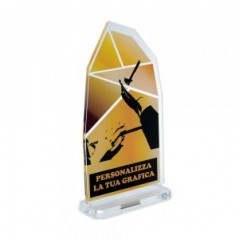 Trofeo di Partecipazione in plexiglass trasparente retrostampato punta di cristallo