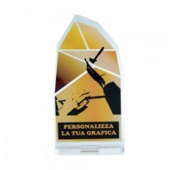 Trofeo di Partecipazione in plexiglass trasparente retrostampato punta di cristallo