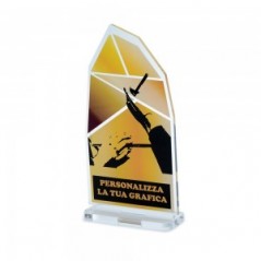 Trofeo di Partecipazione in plexiglass trasparente retrostampato punta di cristallo