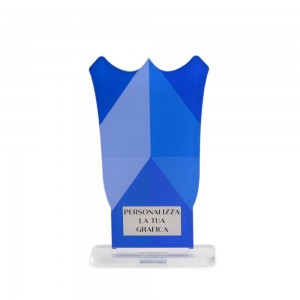 Trofeo di Partecipazione in plexiglass trasparente retrostampato stendardo invertito