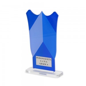 Trofeo di Partecipazione in plexiglass trasparente retrostampato stendardo invertito