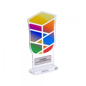 Trofeo di Partecipazione in plexiglass trasparente retrostampato scudo